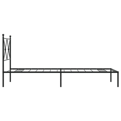 vidaXL Metal Bed Frame without Mattress with Headboard Black 75x190cm 5