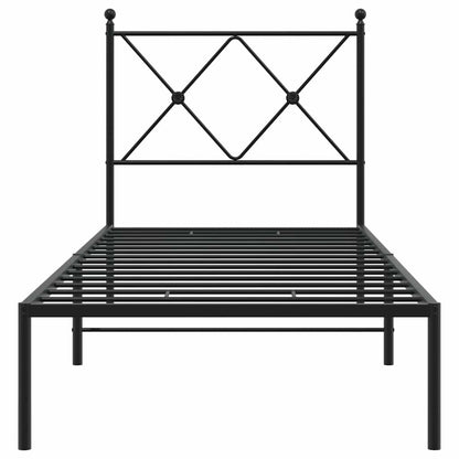 vidaXL Metal Bed Frame without Mattress with Headboard Black 80x200cm 4