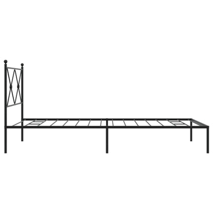 vidaXL Metal Bed Frame without Mattress with Headboard Black 100x200cm 5