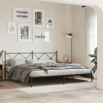 vidaXL Metal Bed Frame without Mattress with headboard Black