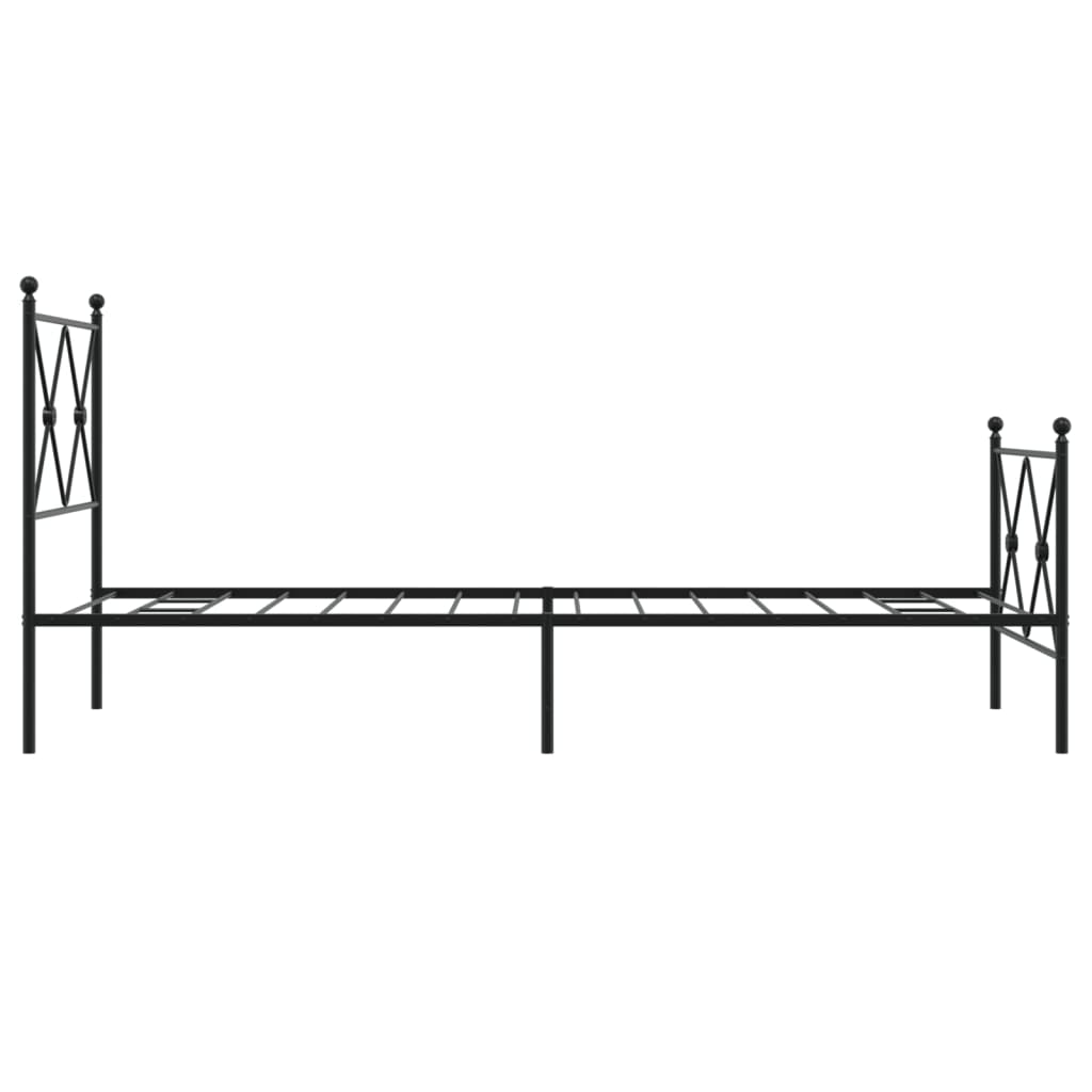 vidaXL Metal Bed Frame without Mattress with Footboard Black 80x200cm 5
