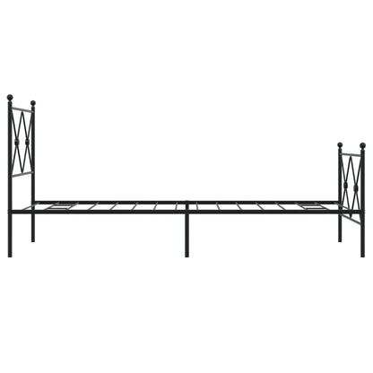 vidaXL Metal Bed Frame without Mattress with Footboard Black 80x200cm 5