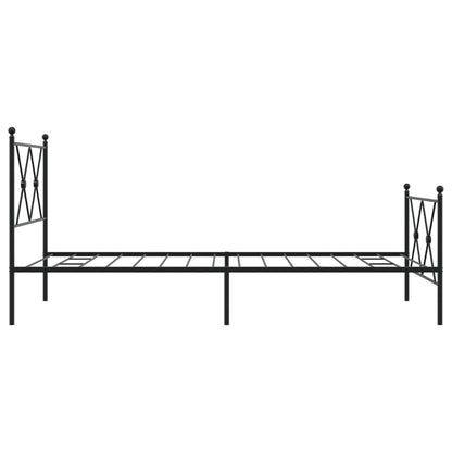 vidaXL Metal Bed Frame without Mattress with Footboard Black 90x190cm 5
