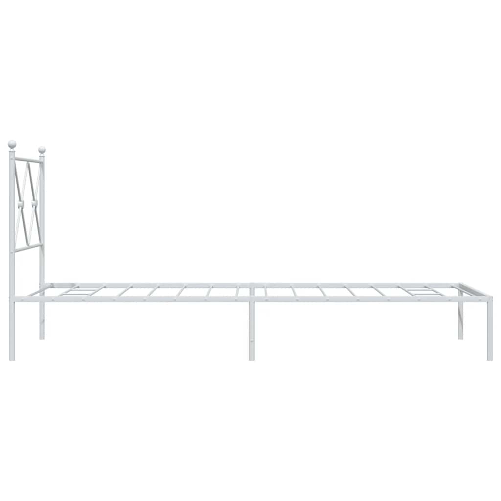 vidaXL Metal Bed Frame without Mattress with Headboard White 80x200cm 5