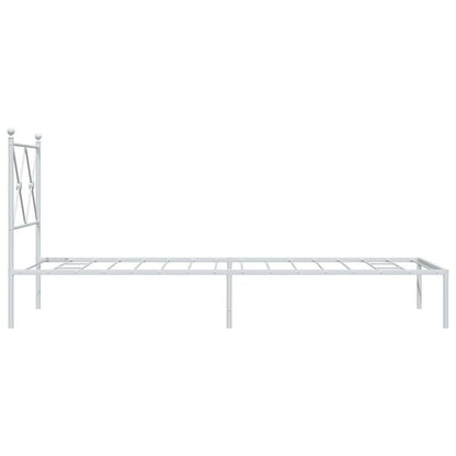 vidaXL Metal Bed Frame without Mattress with Headboard White 80x200cm 5
