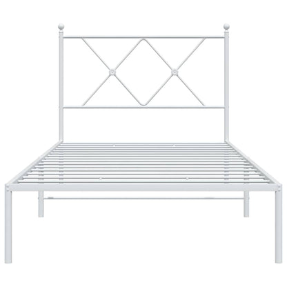 vidaXL Metal Bed Frame without Mattress with Headboard White 90x190cm 4
