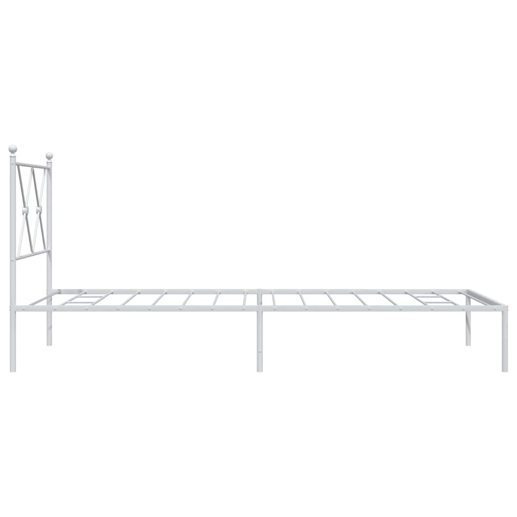 vidaXL Metal Bed Frame without Mattress with Headboard White 90x190cm 5