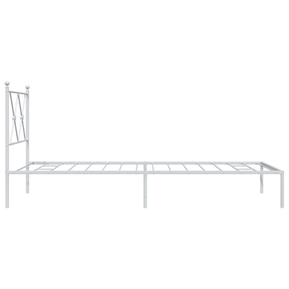 vidaXL Metal Bed Frame without Mattress with Headboard White 90x190cm 5