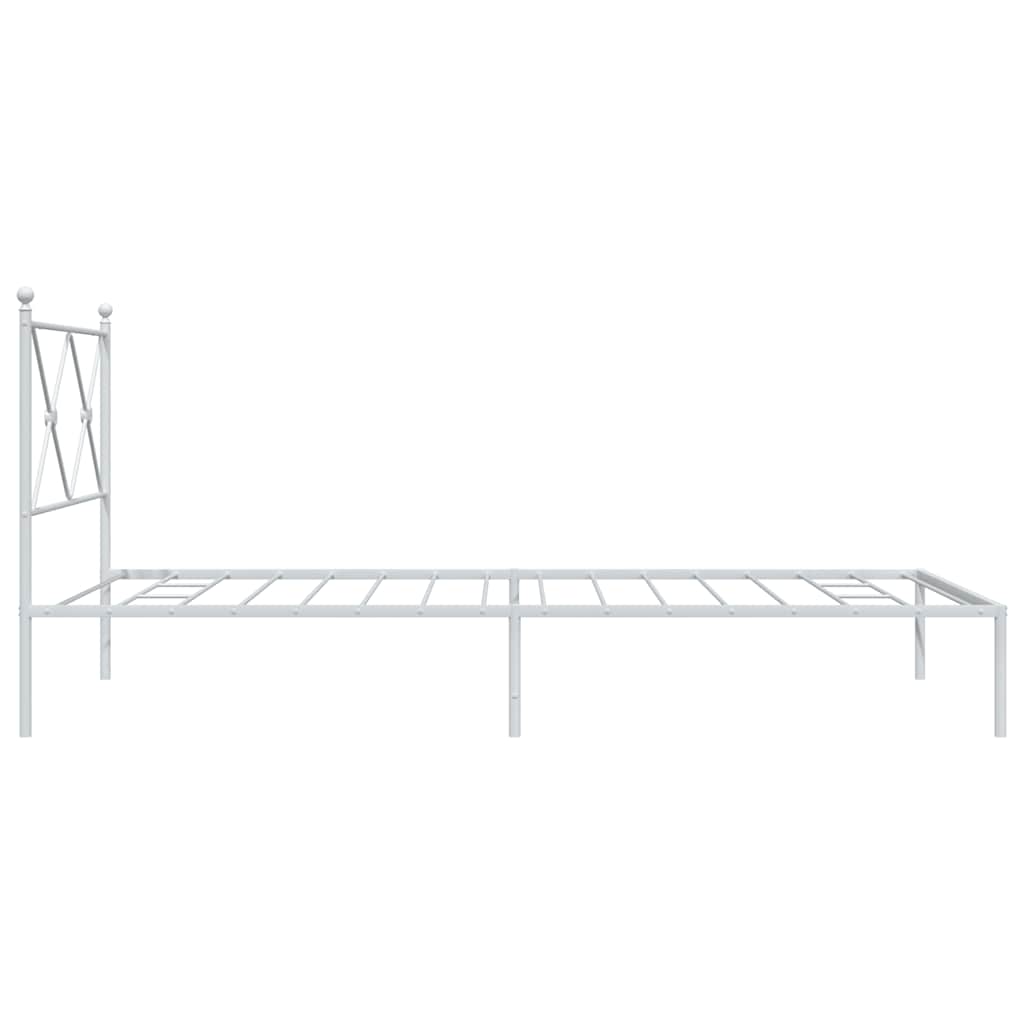 vidaXL Metal Bed Frame without Mattress with Headboard White 100x190cm 5