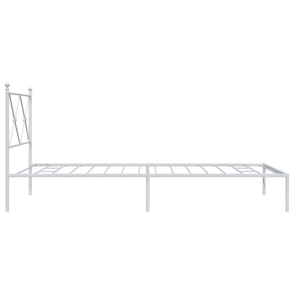 vidaXL Metal Bed Frame without Mattress with Headboard White 107x203cm 5