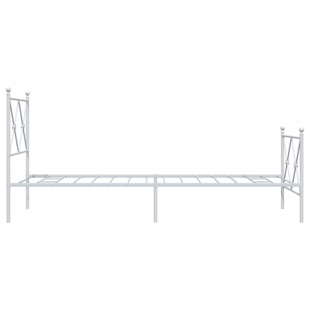 vidaXL Metal Bed Frame without Mattress with Footboard White 80x200cm 5