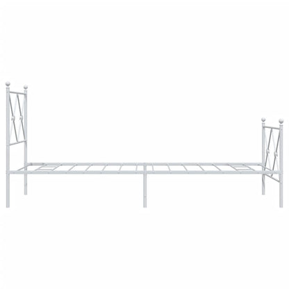 vidaXL Metal Bed Frame without Mattress with Footboard White 80x200cm 5