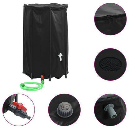 vidaXL Water Tank with Tap Foldable 500 L PVC 2
