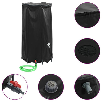 vidaXL Water Tank with Tap Foldable 250 L PVC 2