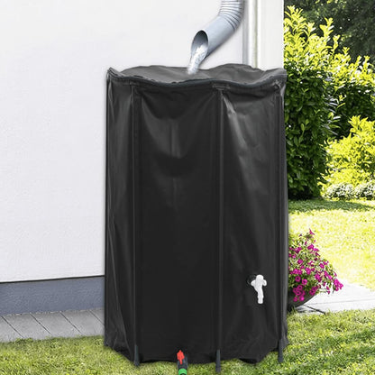 vidaXL Water Tank with Tap Foldable PVC Black