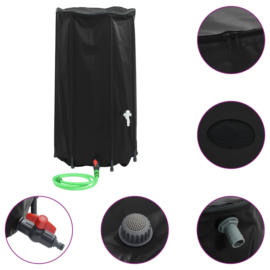 vidaXL Water Tank with Tap Foldable 100 L PVC 2