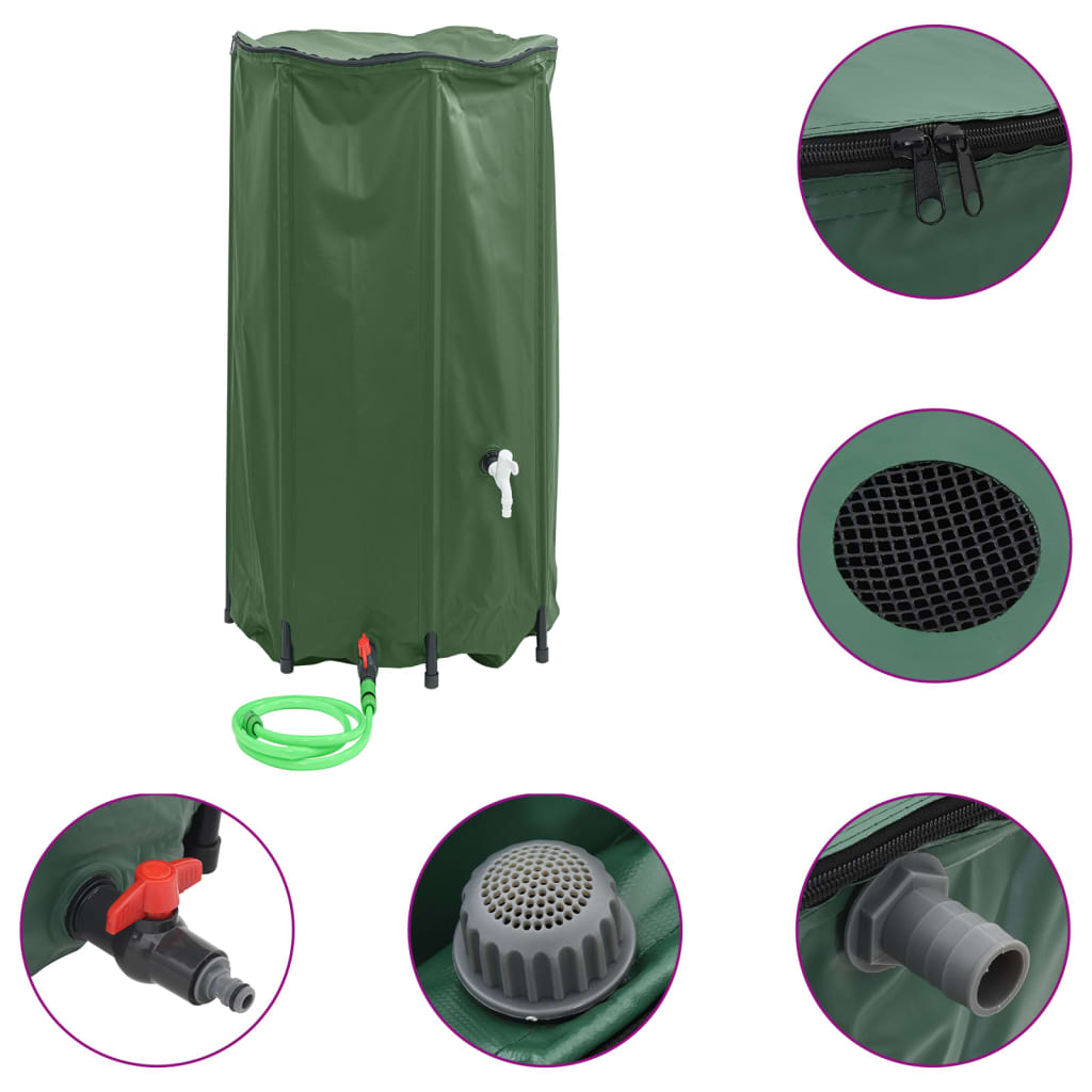 vidaXL Water Tank with Tap Foldable 380 L PVC 2