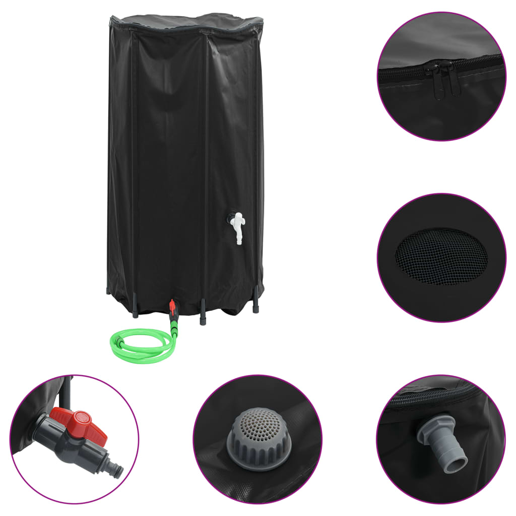 vidaXL Water Tank with Tap Foldable 380 L PVC 2