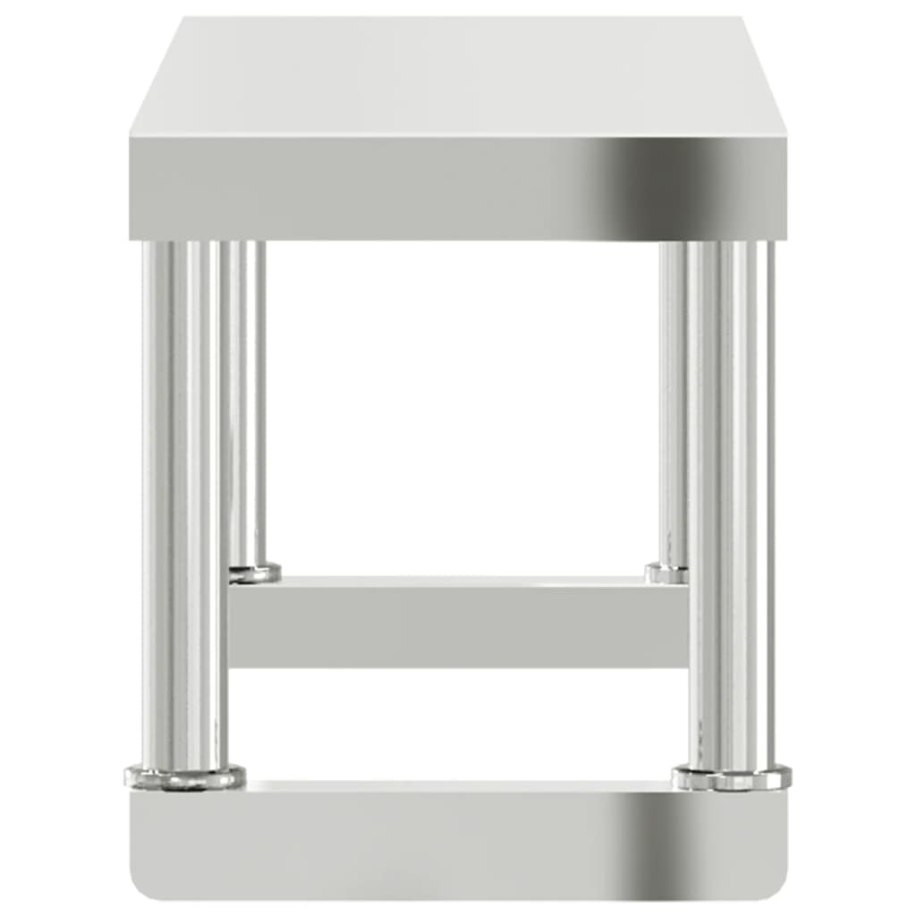 vidaXL Work Table Overshelf 110x30x35 cm Stainless Steel 6