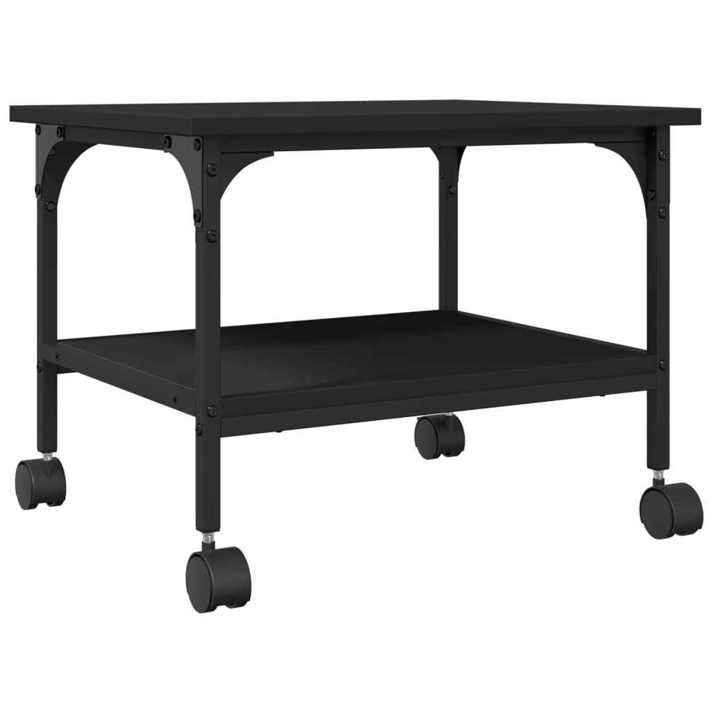 vidaXL Printer Stand 2-Tier Black 50x40x38 cm Engineered Wood 2