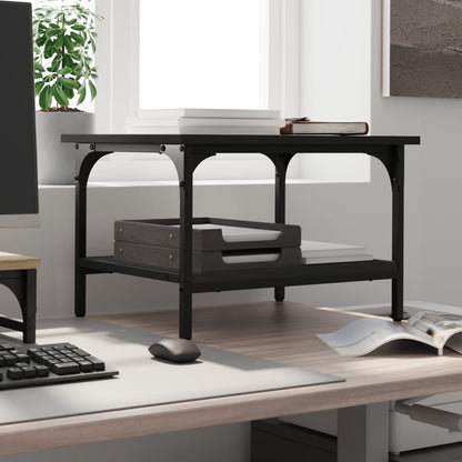 vidaXL Printer Stand 2-Tier Black 50x40x38 cm Engineered Wood 3