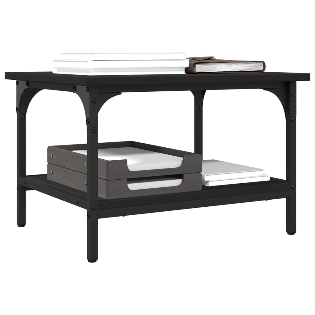 vidaXL Printer Stand 2-Tier Black 50x40x38 cm Engineered Wood 5