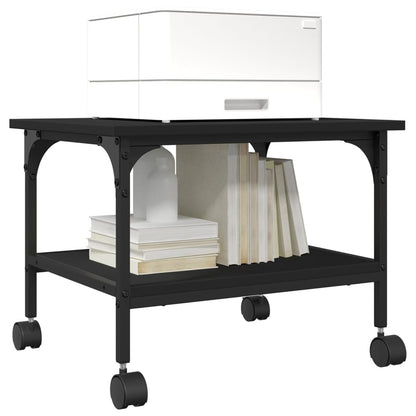 vidaXL Printer Stand 2-Tier Black 50x40x38 cm Engineered Wood 6