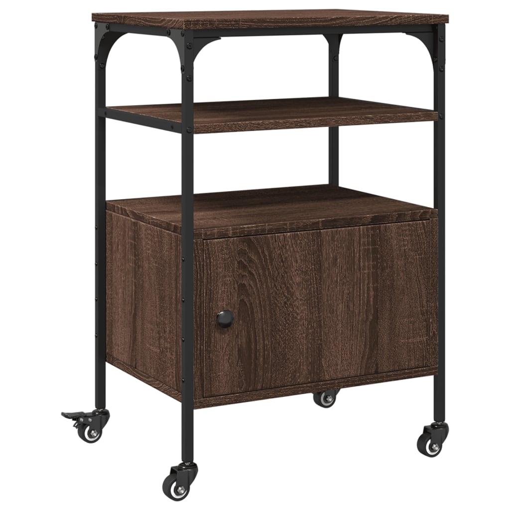 vidaXL Printer Stand 3-Tier Brown Oak 50x40x76 cm Engineered Wood 2