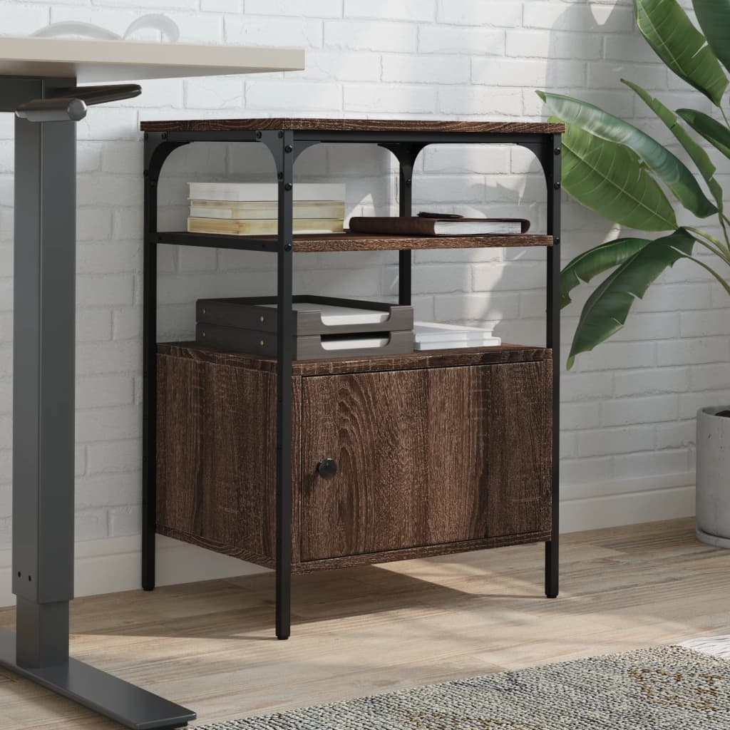 vidaXL Printer Stand 3-Tier Brown Oak 50x40x76 cm Engineered Wood 3