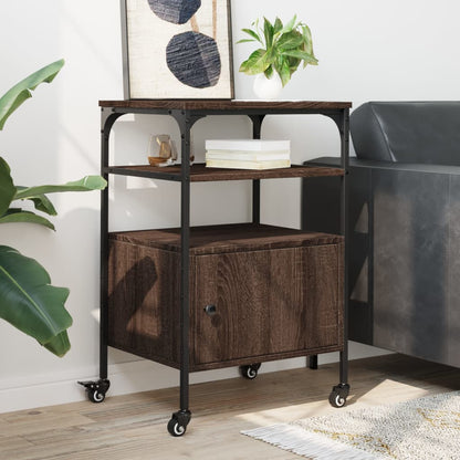 vidaXL Printer Stand 3-Tier Brown Oak 50x40x76 cm Engineered Wood 4