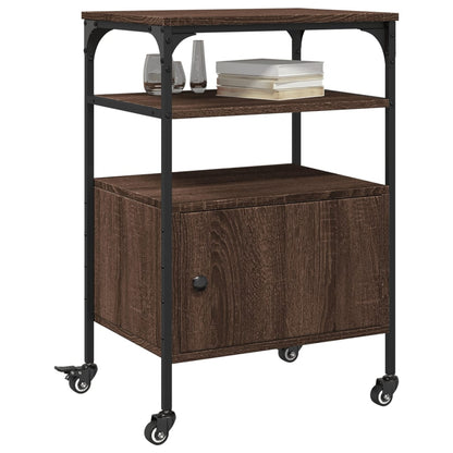 vidaXL Printer Stand 3-Tier Brown Oak 50x40x76 cm Engineered Wood 5