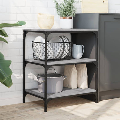 vidaXL Kitchen Trolley Grey Sonoma 60x41x76 cm Engineered Wood 3
