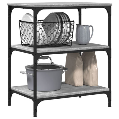 vidaXL Kitchen Trolley Grey Sonoma 60x41x76 cm Engineered Wood 5
