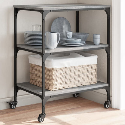 vidaXL Kitchen Trolley Grey Sonoma 60x41x76 cm Engineered Wood 1