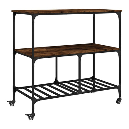Kitchen Trolley 100x50x95 cm Engineered Wood Smoked Oak