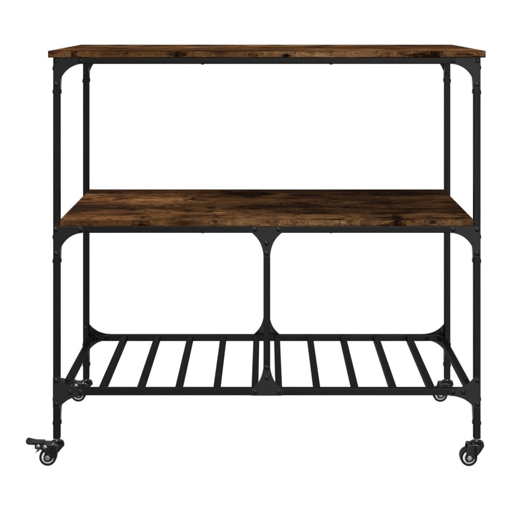 Kitchen Trolley 100x50x95 cm Engineered Wood Smoked Oak