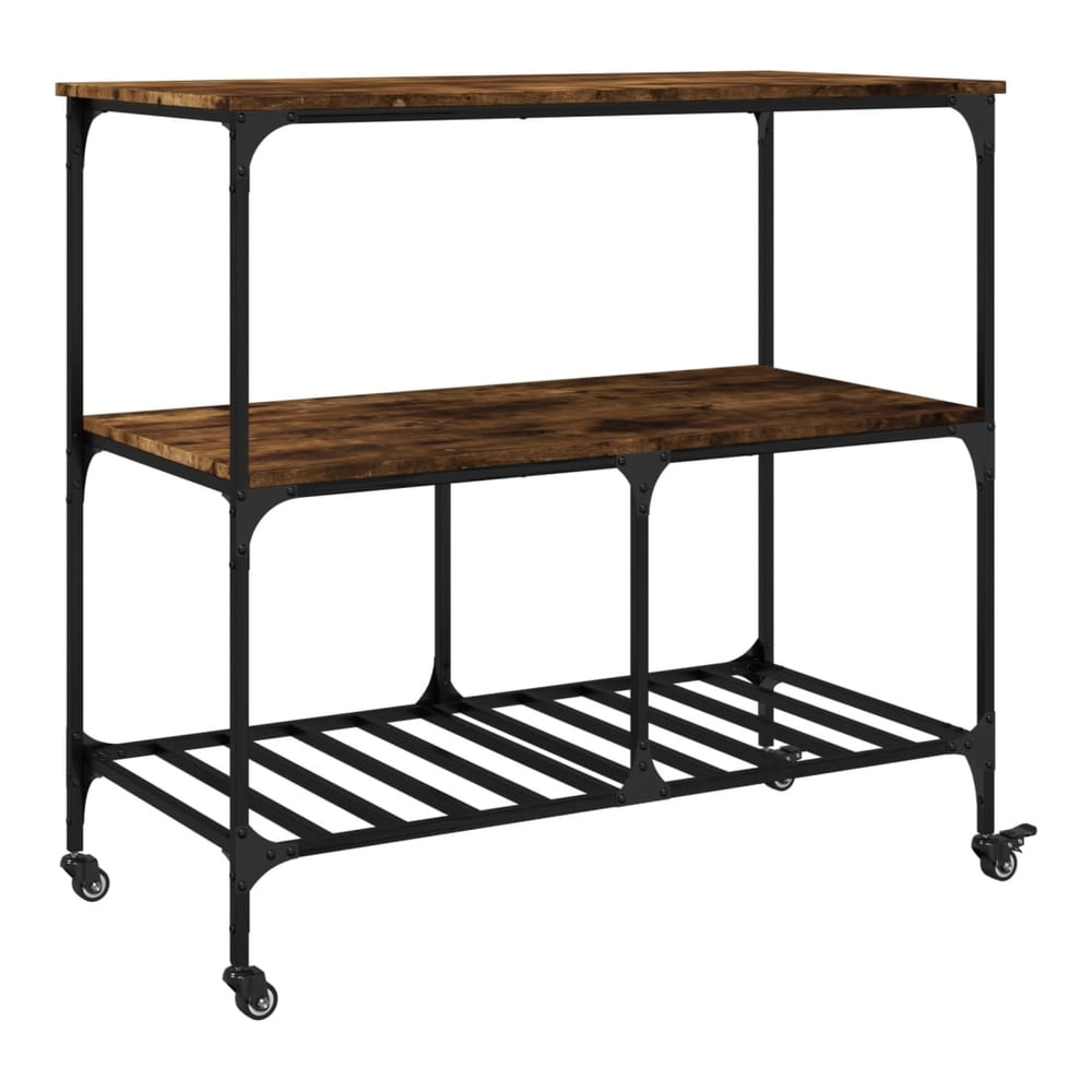 Kitchen Trolley 100x50x95 cm Engineered Wood Smoked Oak