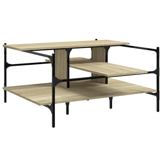 vidaXL Coffee Table Sonoma Oak 100x100x48,5 cm Engineered Wood 2