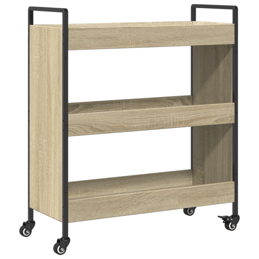 vidaXL Kitchen Trolley Sonoma Oak 70x30x82 cm Engineered Wood 2