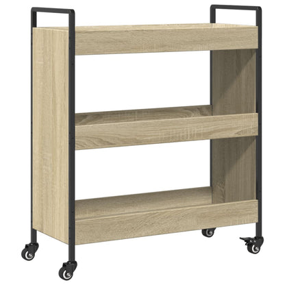 vidaXL Kitchen Trolley Sonoma Oak 70x30x82 cm Engineered Wood 2