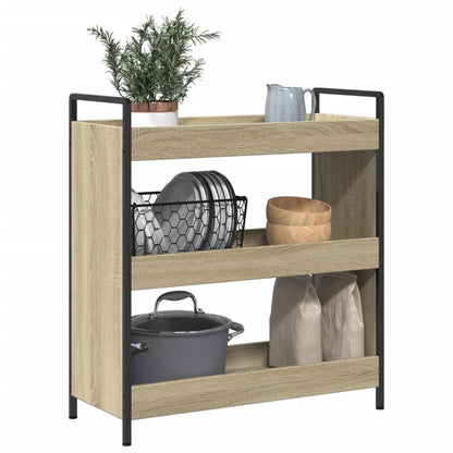 vidaXL Kitchen Trolley Sonoma Oak 70x30x82 cm Engineered Wood 5