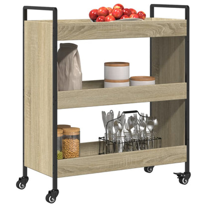 vidaXL Kitchen Trolley Sonoma Oak 70x30x82 cm Engineered Wood 6