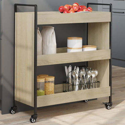 vidaXL Kitchen Trolley Sonoma Oak 70x30x82 cm Engineered Wood 1