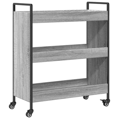 vidaXL Kitchen Trolley Grey Sonoma 70x30x82 cm Engineered Wood 2