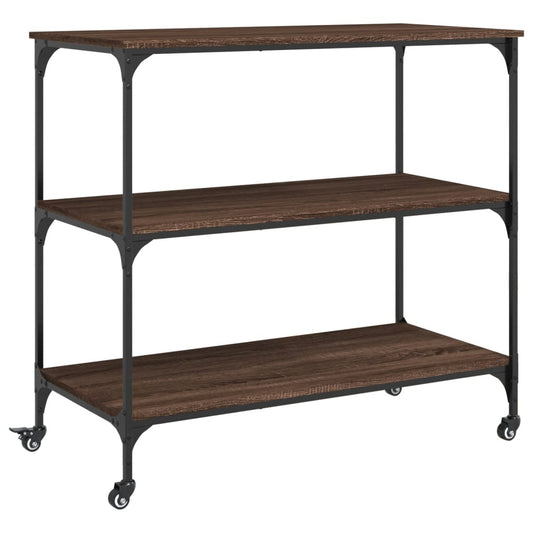 Kitchen Trolley 102x50x95 cm Engineered Wood Brown Oak