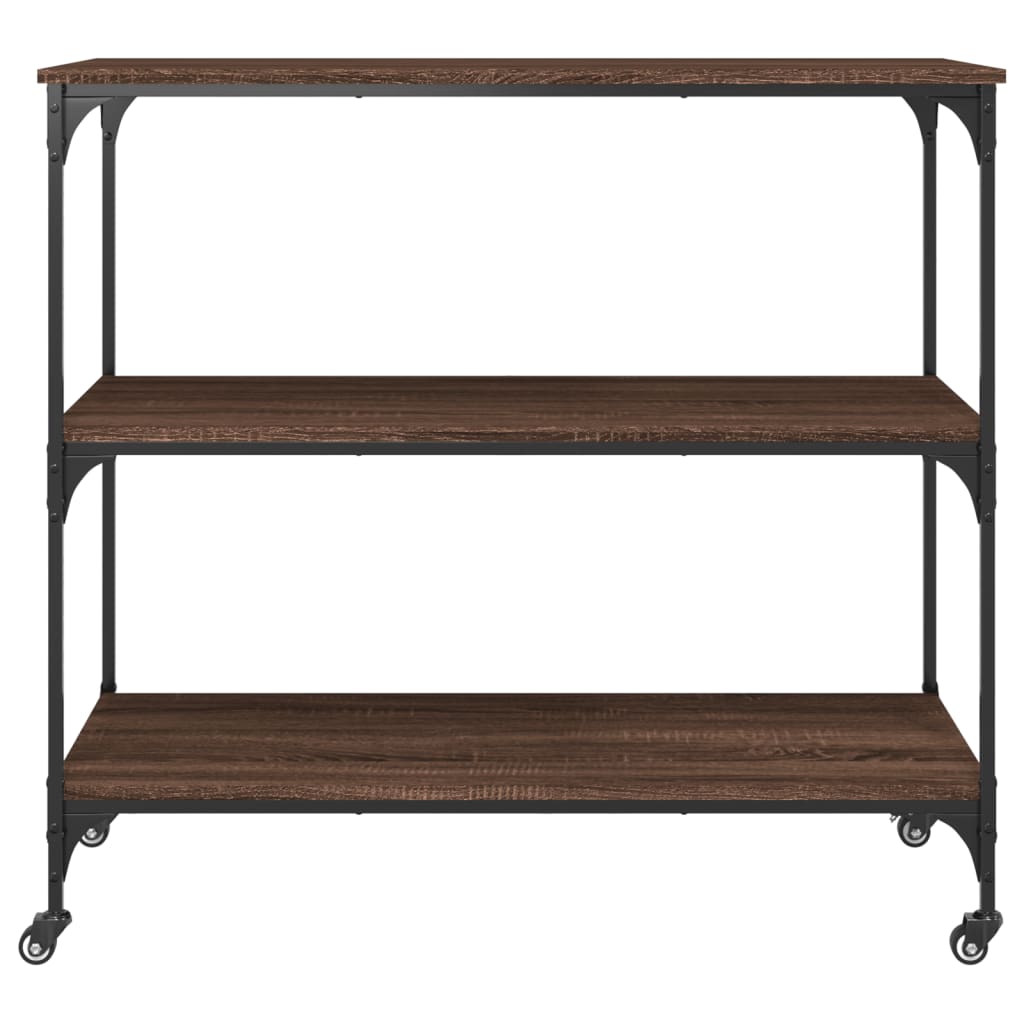 Kitchen Trolley 102x50x95 cm Engineered Wood Brown Oak