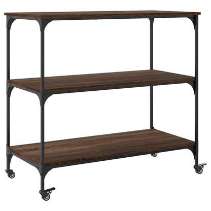 Kitchen Trolley 102x50x95 cm Engineered Wood Brown Oak