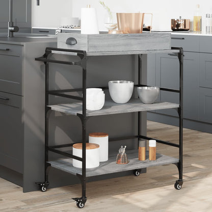 vidaXL Kitchen Trolley Grey Sonoma 81.5x41x92.5 cm Engineered Wood 1