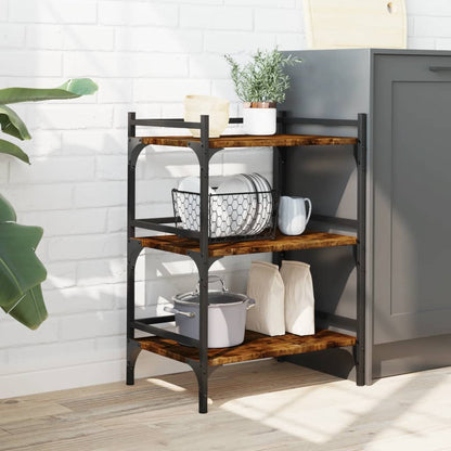 vidaXL Kitchen Trolley Smoked Oak 50x35x75.5 cm Engineered Wood 3