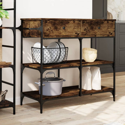 Kitchen Trolley 105x42x95 cm Engineered Wood Smoked oak